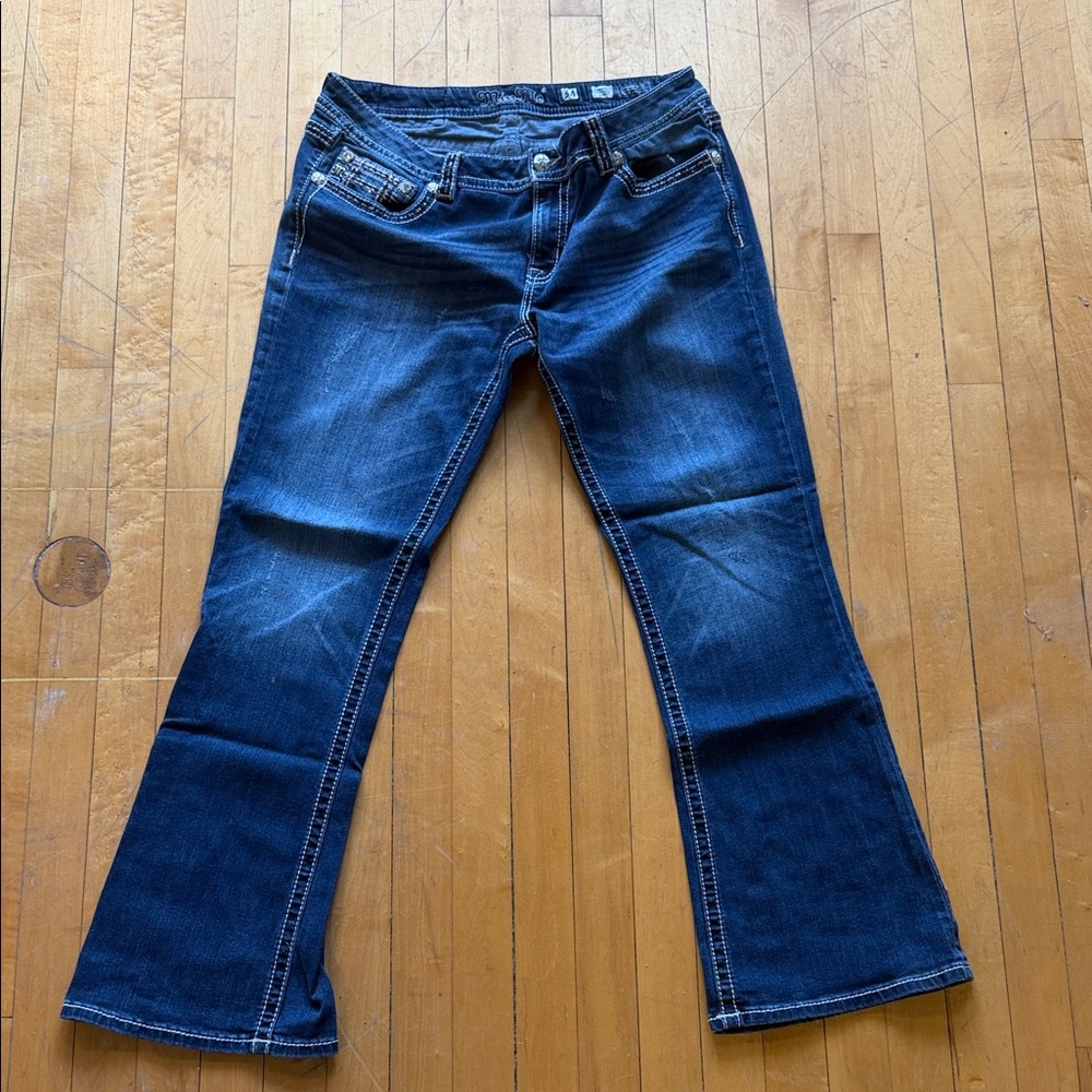 Miss Me Dark Blue Flare Jeans